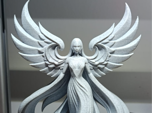 Ethereal Angel with PLA Wings - Custom 3D Printed Art Piece