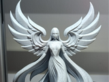Ethereal Angel with PLA Wings - Custom 3D Printed Art Piece