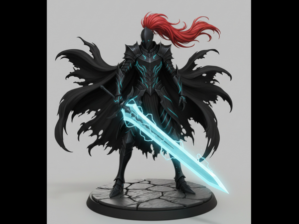 Dark Fantasy Shadow Knight Igris Figure - Handcrafted PLA 15cm Collectible