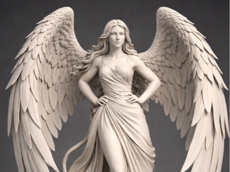 Guardian Angel - Elegantly Posed PLA 3D Printed Figurine