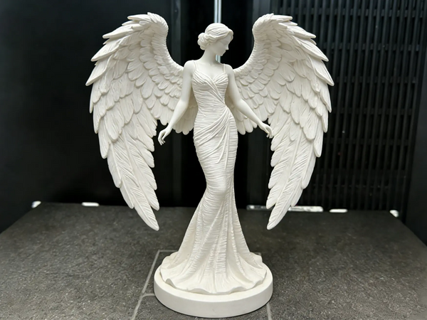 Angel Statue in White PLA - Custom 3D Printed Art