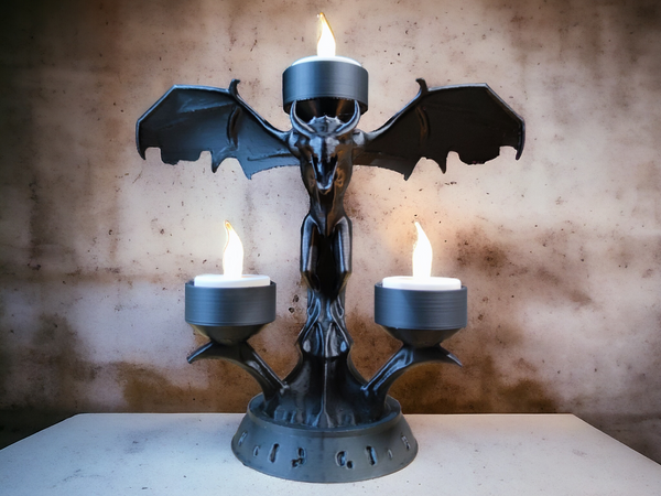 Gothic PLA Candle Holder - Guardian of Shadows: Dark Elegance