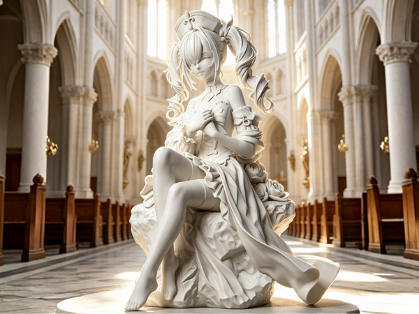 Pure White Prayer of Barbara - Custom 3D Printed PLA Model