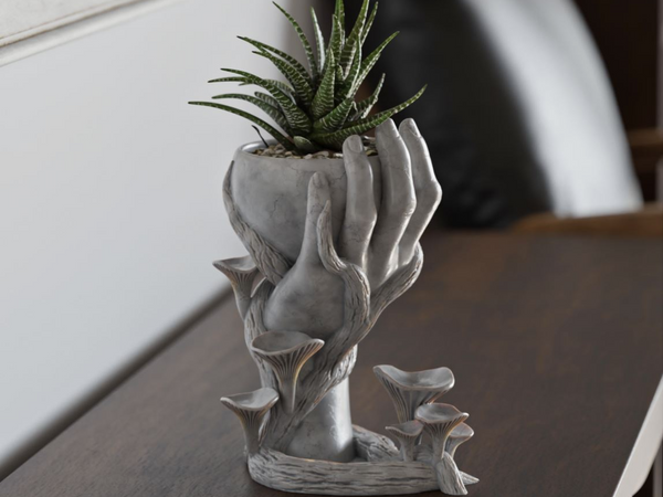 PLA Mushroom Hand Vase - Intricately 3D Printed Decor