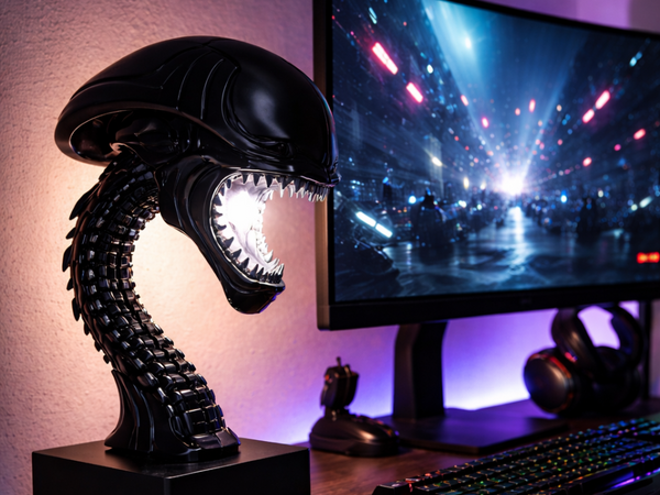 Lampă LED Uimitoare, inspirată de extratereștri - 45cm, lucrată manual din PLA