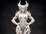 Regina Demonilor cu Coarne Statuetă Fantasy - PLA Lucrat Manual