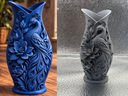 Stunning Deep Blue PLA Peacock Floral Vase - Elegant Home Decor