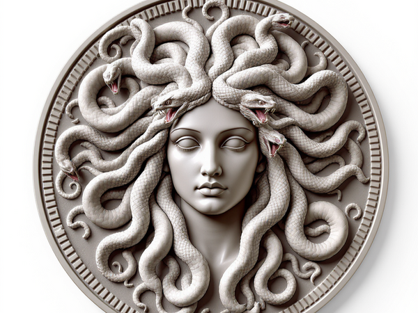 Handcrafted PLA Medusa Relief Sculpture - 3D Printed Wall Art