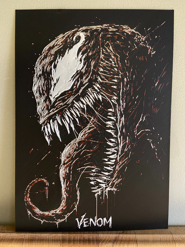 Venom Marvel - Black, Red, Silver & White PLA 3D Printed Collectible