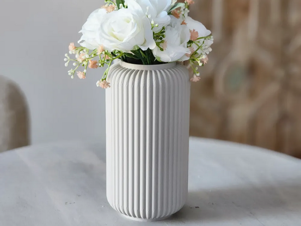 Elegant 3D Printed PLA Fluted Vase - Modern Decor for Compact Spaces