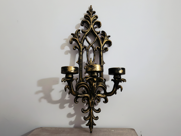 Elegant PLA Gothic Wall Sconce for Tealight Candles - 3x Holder