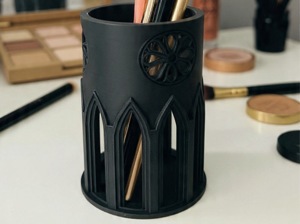 Gothic Cathedral Makeup Brush Holder - 3D Printed in Durable PLA