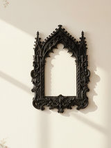 Gothic Mirror Frame: Cathedral Wall Niche - Handcrafted in Matte Black PLA