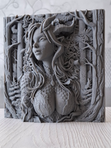 Sylvan Dragoness - Relief Sculpture
