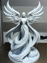 Ethereal Angel with PLA Wings - Custom 3D Printed Art Piece