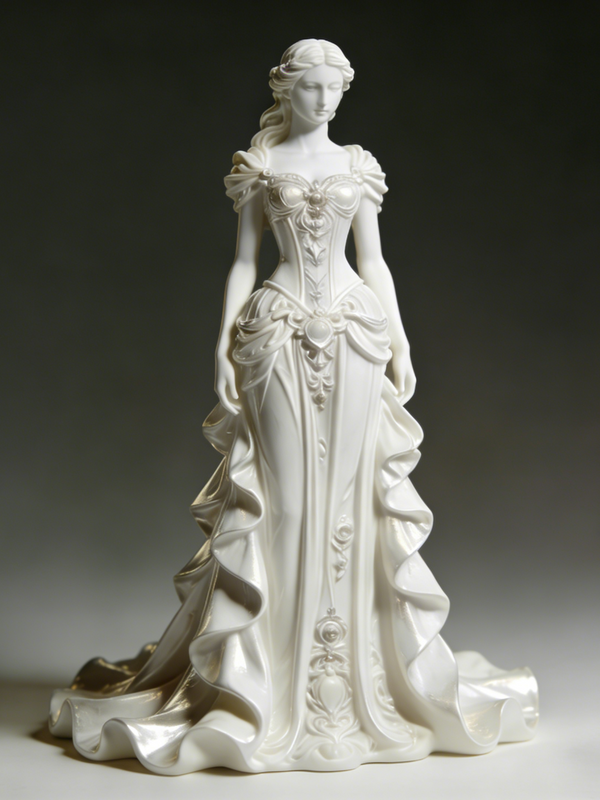 Elegant Western-Style Long Gown Figurine - 3D Printed with PLA