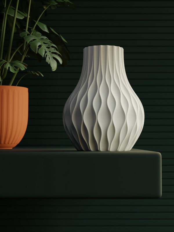 PLA 3D Printed Vase for Brick Flowers v2 - Unique Decorative Piece