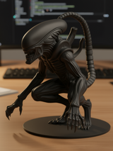 Statuetă Alien Xenomorph lucrată manual din PLA - Obiect de colecție horror SF