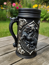 Halbă de bere PLA Drachenkrug: Halba de bere epică, fantastică, cu relief detaliat de dragon