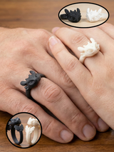 Set 2 Inele Toothless și Light Fury - Bijuterii Dragon Printate 3D din PLA