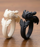 Set 2 Inele Toothless și Light Fury - Bijuterii Dragon Printate 3D din PLA