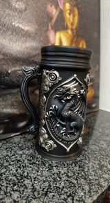 Halbă de bere PLA Drachenkrug: Halba de bere epică, fantastică, cu relief detaliat de dragon