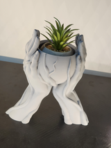 3D Printed Hands Vase in Durable PLA - Unique Planter for Succulents