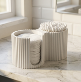 Organizator modern PLA pentru baie, pentru dischete demachiante și bețișoare de urechi - Design striat