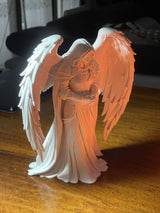 Înger Păzitor - Statuetă imprimată 3D din PLA, cu Aripi Impunătoare