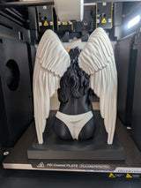 Crying Angel Sculpture - 3D Printed PLA Winged Figure Decor