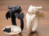 Set 2 Inele Toothless și Light Fury - Bijuterii Dragon Printate 3D din PLA