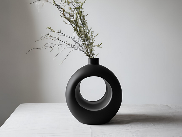 Modern Design Nordic Circular Ring Vase - 3D Printed in PLA