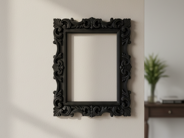 Cadru de perete dreptunghiular baroc - imprimat 3D în PLA durabil