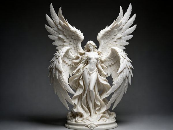 Guardian Angel 3D Printed Statue - Handmade PLA Artisan Craft