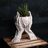 3D Printed Hands Vase in Durable PLA - Unique Planter for Succulents