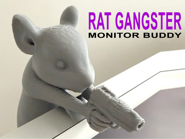 Rat Gangster Monitor Buddy - Made from Durable PLA Plastic