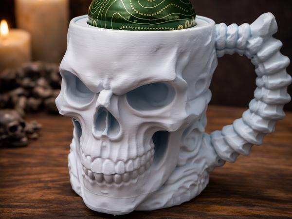 Cana Bold Skull - Suport personalizat pentru doză, imprimat 3D din PLA