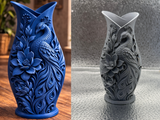 Stunning Deep Blue PLA Peacock Floral Vase - Elegant Home Decor