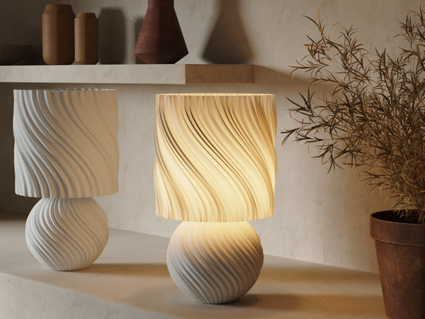 STONED LAMP - Japandi Ambient Wave Table Lamp in PLA