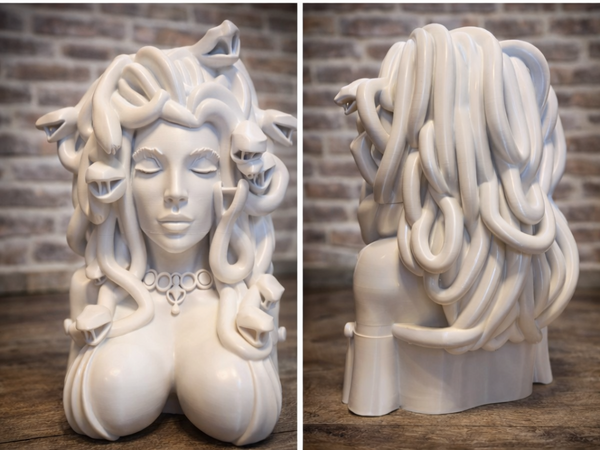 Elegantly Printed Medusa Bust - Handcrafted in PLA