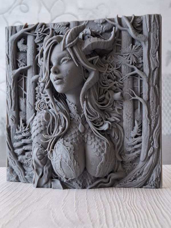Sylvan Dragoness - Relief Sculpture