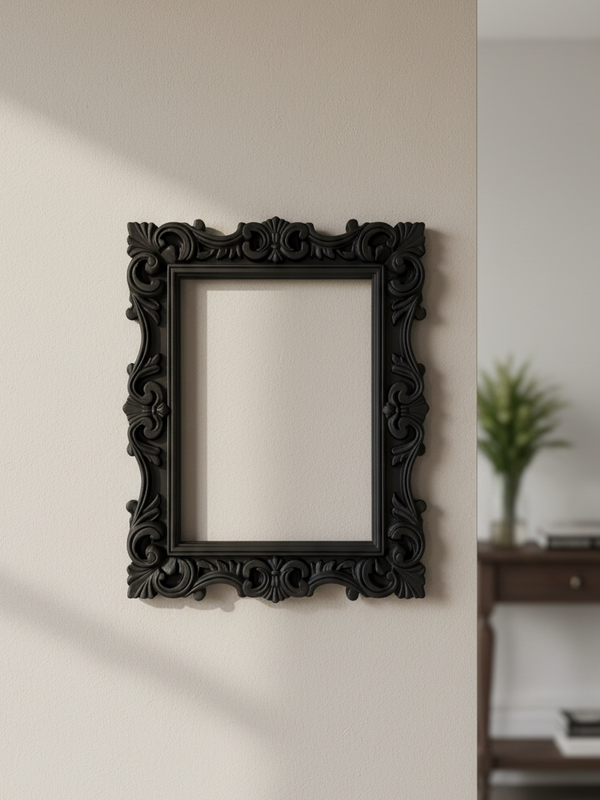 Cadru de perete dreptunghiular baroc - imprimat 3D în PLA durabil