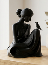 Bird Whisperer Lady Sculpture — Elegant Art