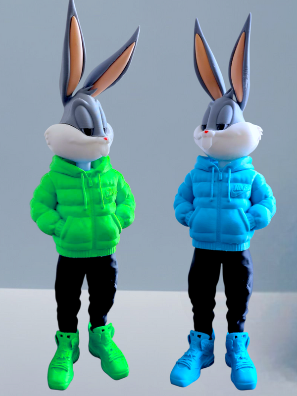 Urban Bunny Legend - Handcrafted PLA 3D Printed Articulated Figurine
