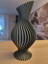 Vază decorativă PLA - Design bicolor bleumarin și verde oliv