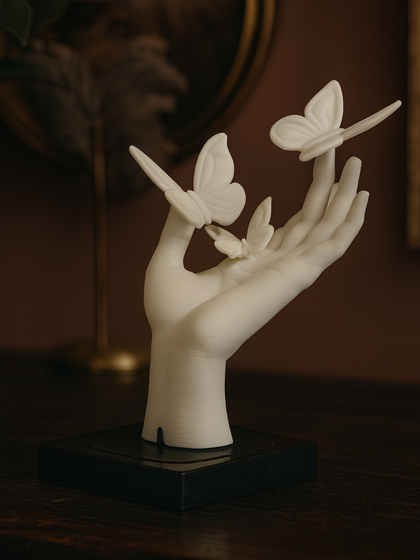 Ethereal Beauty: Butterfly Hand Sculpture - Elegant Decorative Art Made from PLA