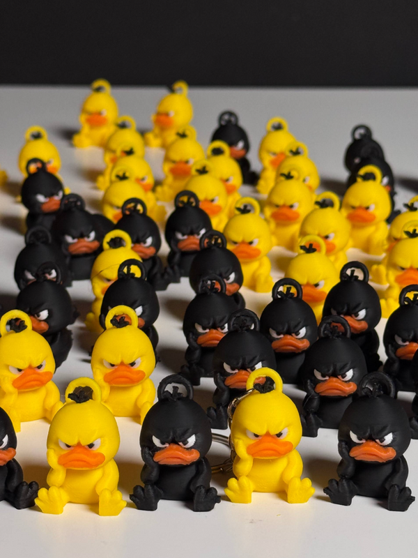 3D Printed Mini Angry Duck - PLA Desk Buddy & Keychain