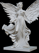 Sculptură elegantă Înger Zână cu Aripi Curgătoare - Realizată manual din PLA