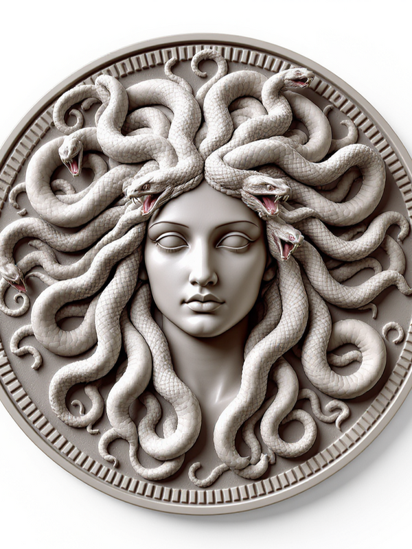 Handcrafted PLA Medusa Relief Sculpture - 3D Printed Wall Art