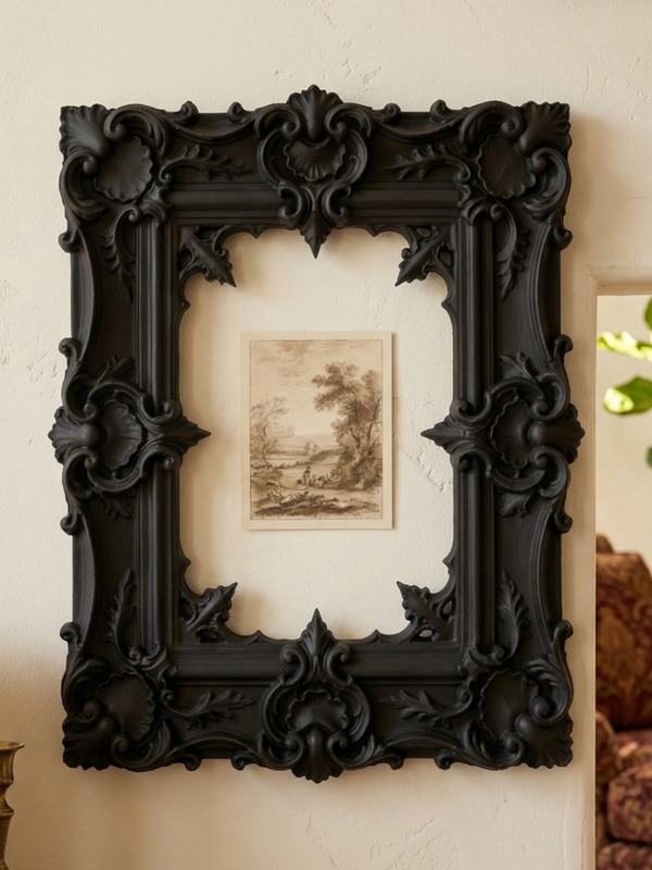 Cadru baroc rococo - Vitrina din abanos, imprimat 3D în PLA negru mat